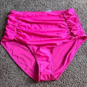1XL SHEIN High-Waisted Pink Bikini Bottom